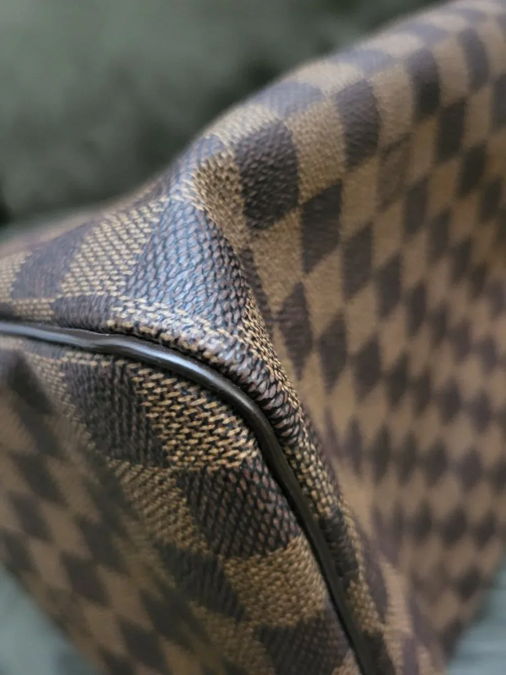 NEVER USED Louis Vuitton Speedy Duffle 35 Brown Canvas Damier Ebene w/ strap